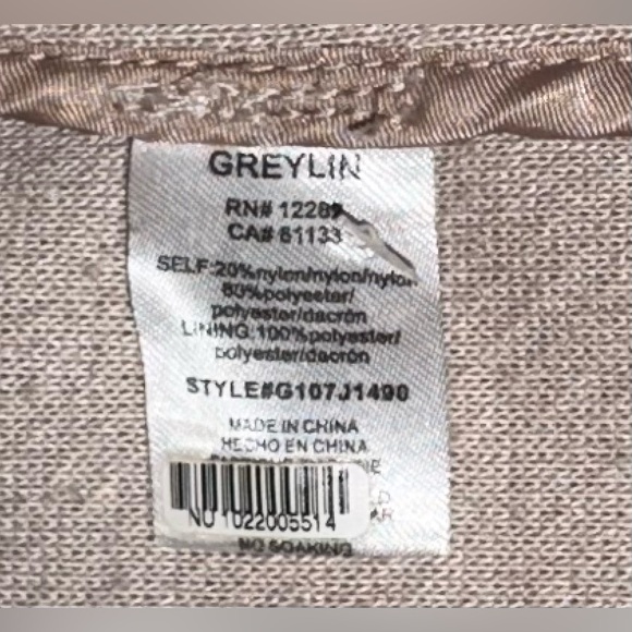 Greylin Anthropology Sz Medium Knit Beige Shirt Jacket Pockets Front Button - Picture 13 of 14